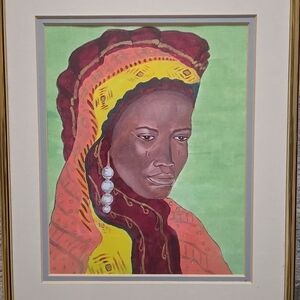 African Woman Portrait Print. Framed